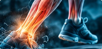 Sports Injuries & Overuse Conditions anatomical illustration